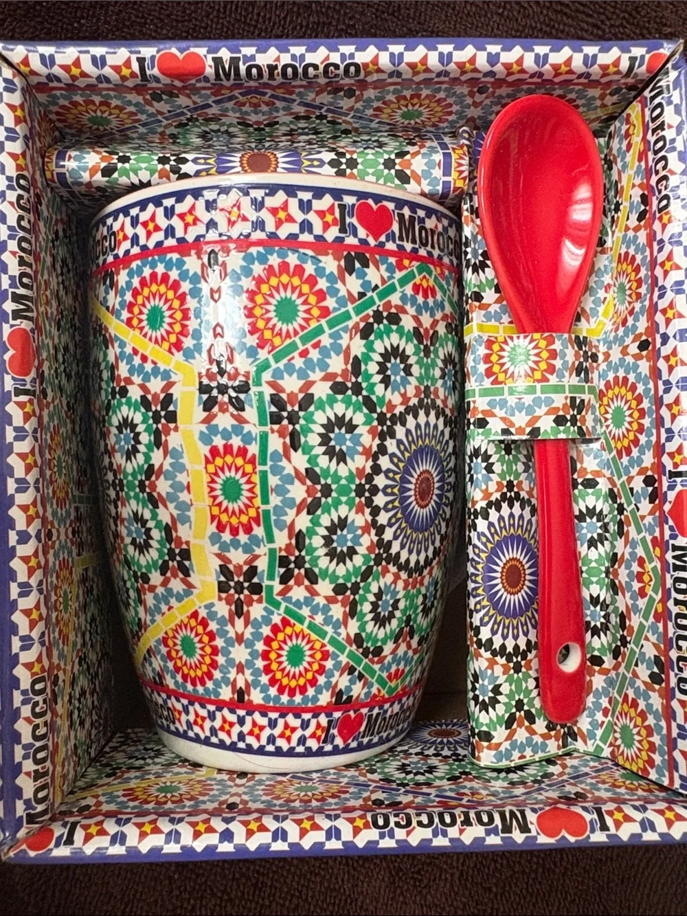 Moroccan Ceramic cup/Mug with Spoon